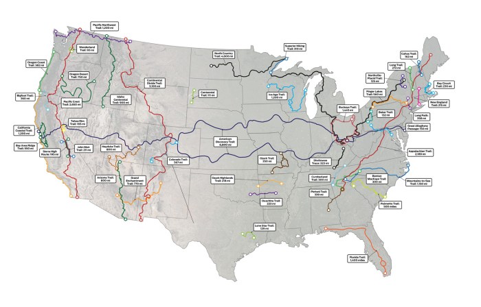 Popular hiking trails in the us